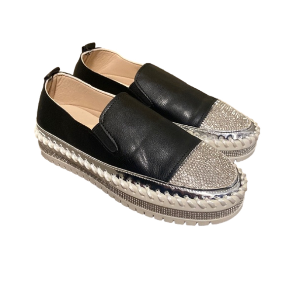 Black bedazzled flats - Picture 2 of 2